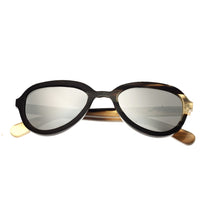 Load image into Gallery viewer, Bertha Alexa Buffalo-Horn Polarized Sunglasses - Black-Tan/Silver - BRSBR007M