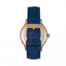Load image into Gallery viewer, Bertha Eden Mother-Of-Pearl Leather-Band Watch w/Date - Blue/Rose Gold - BTHBR6506
