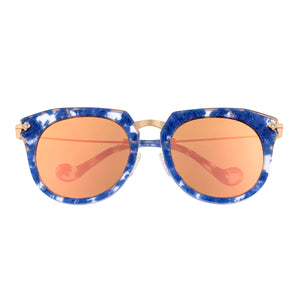 Bertha Aaliyah Polarized Sunglasses - Blue Tortoise/Rose Gold - BRSBR023RG