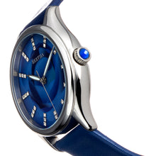 Load image into Gallery viewer, Bertha Georgiana Mother-Of-Pearl Leather-Band Watch - Silver/Blue - BTHBS1102
