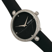 Load image into Gallery viewer, Bertha Frances Marble Dial Leather-Band Watch - Black - BTHBR6401
