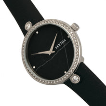 Load image into Gallery viewer, Bertha Frances Marble Dial Leather-Band Watch - Black - BTHBR6401
