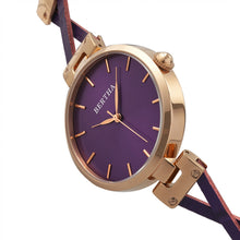 Load image into Gallery viewer, Bertha Amanda Criss-Cross Leather-Band Watch - Rose Gold/Purple - BTHBR7606
