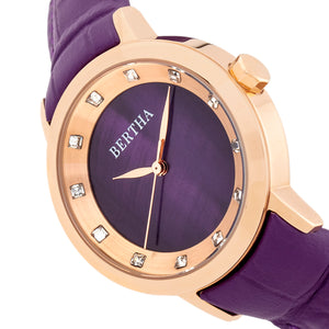 Bertha Cecelia Leather-Band Watch - Purple  - BTHBR7506