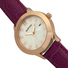 Load image into Gallery viewer, Bertha Eden Mother-Of-Pearl Leather-Band Watch w/Date - Fuchsia/Rose Gold - BTHBR6507