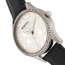 Load image into Gallery viewer, Bertha Dixie Floral Engraved Leather-Band Watch - Black - BTHBR9901