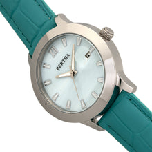 Load image into Gallery viewer, Bertha Eden Mother-Of-Pearl Leather-Band Watch w/Date - Turquoise/Silver - BTHBR6503