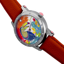 Load image into Gallery viewer, Bertha Gisele MOP Leather-Band Ladies Watch - Silver/Orange - BTHBR4402