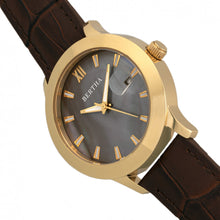 Load image into Gallery viewer, Bertha Eden Mother-Of-Pearl Leather-Band Watch w/Date - Dark Brown/Gold - BTHBR6505