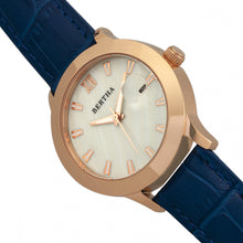 Load image into Gallery viewer, Bertha Eden Mother-Of-Pearl Leather-Band Watch w/Date - Blue/Rose Gold - BTHBR6506