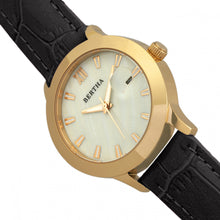 Load image into Gallery viewer, Bertha Eden Mother-Of-Pearl Leather-Band Watch w/Date - Black/Gold - BTHBR6504