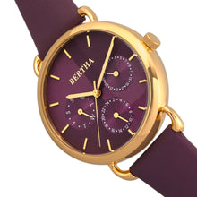 Load image into Gallery viewer, Bertha Gwen Leather-Band Watch w/Day/Date - Purple - BTHBR8305