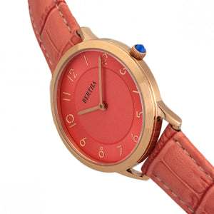 Bertha Abby Swiss Leather-Band Watch - Rose Gold/Coral - BTHBR6807