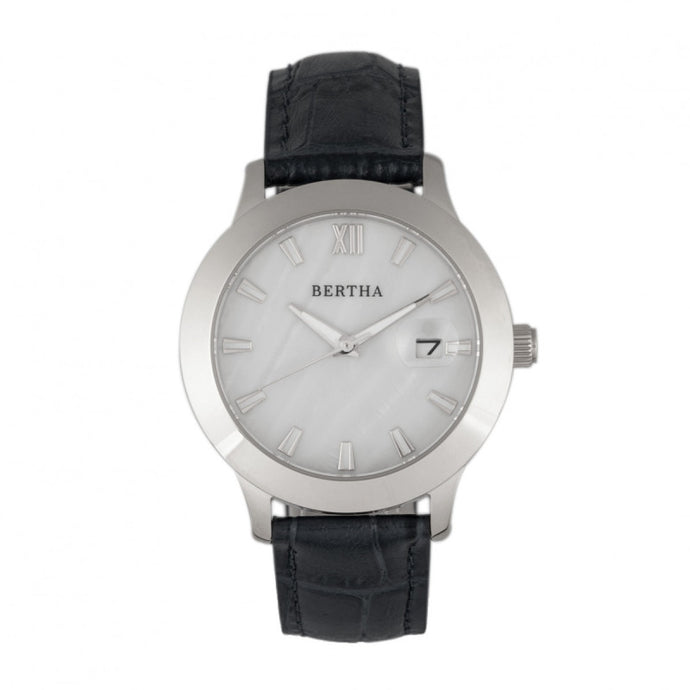Bertha Eden MOP Leather-Band Watch w/Date - BTHBR6501