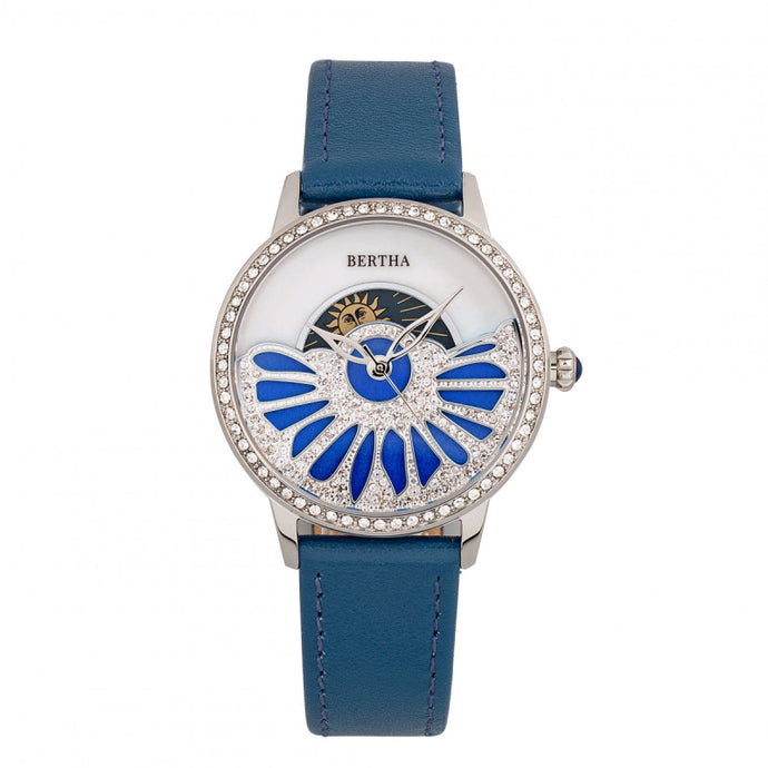 Bertha Adaline Mother-Of-Pearl Leather-Band Watch - BTHBR8202