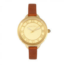 Load image into Gallery viewer, Bertha Madison Sunray Dial Leather-Band Watch - Camel/Gold - BTHBR6705