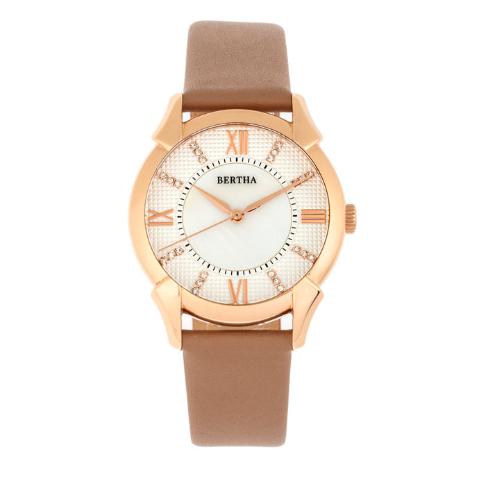 Bertha Ida Mother-of-Pearl Leather-Band Watch - BTHBS1205