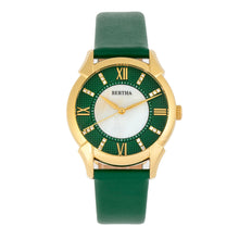 Load image into Gallery viewer, Bertha Ida Mother-of-Pearl Leather-Band Watch - Green - BTHBS1203