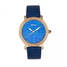 Load image into Gallery viewer, Bertha Courtney Opal Dial Leather-Band Watch - Blue - BTHBR7905