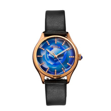 Load image into Gallery viewer, Bertha Georgiana Mother-Of-Pearl Leather-Band Watch - Rose Gold/Black - BTHBS1105
