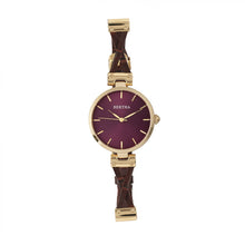 Load image into Gallery viewer, Bertha Amanda Criss-Cross Leather-Band Watch - Gold/Burgandy - BTHBR7604