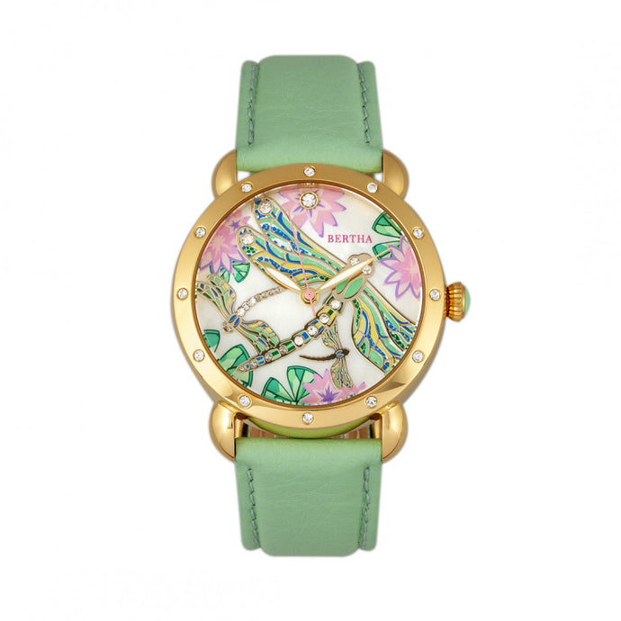 Bertha Jennifer MOP Leather-Band Ladies Watch - BTHBR5003