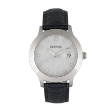 Load image into Gallery viewer, Bertha Eden Mother-Of-Pearl Leather-Band Watch w/Date - Black/Silver - BTHBR6501