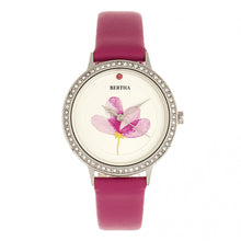Load image into Gallery viewer, Bertha Delilah Leather-Band Watch - Silver/Fuchsia - BTHBR8603