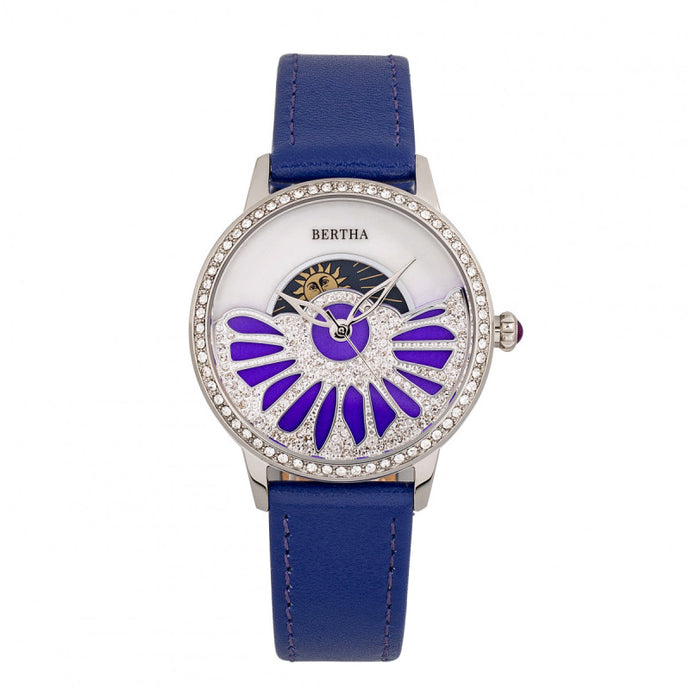 Bertha Adaline Mother-Of-Pearl Leather-Band Watch - BTHBR8203