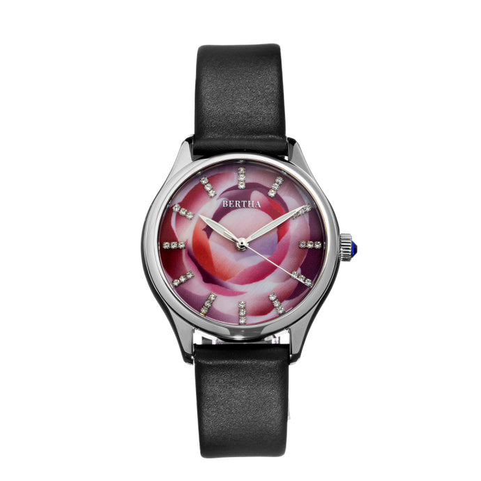 Bertha Georgiana Mother-Of-Pearl Leather-Band Watch - BTHBS1101