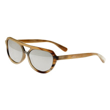 Load image into Gallery viewer, Bertha Brittany Buffalo-Horn Polarized Sunglasses - Honey-Black/Silver - BRSBR005MC