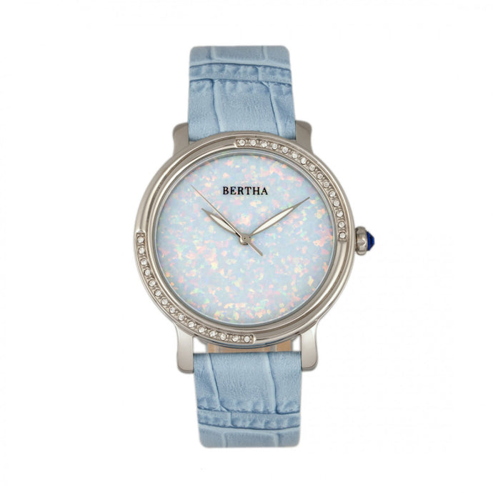 Bertha Courtney Opal Dial Leather-Band Watch - BTHBR7902