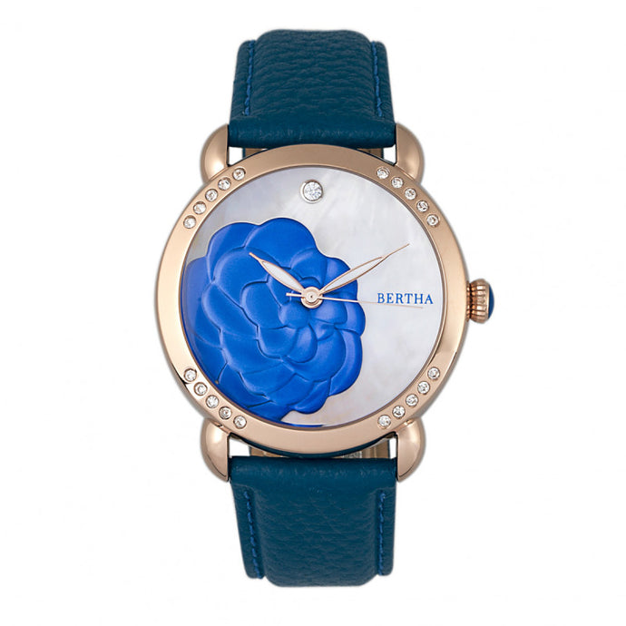 Bertha Daphne MOP Leather-Band Ladies Watch - BTHBR4607