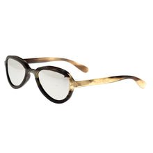 Load image into Gallery viewer, Bertha Alexa Buffalo-Horn Polarized Sunglasses - Black-Tan/Silver - BRSBR007M