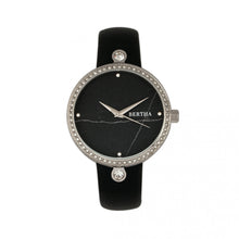 Load image into Gallery viewer, Bertha Frances Marble Dial Leather-Band Watch - Black - BTHBR6401