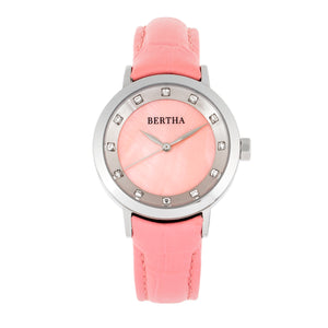 Bertha Cecelia Leather-Band Watch - Pink  - BTHBR7502