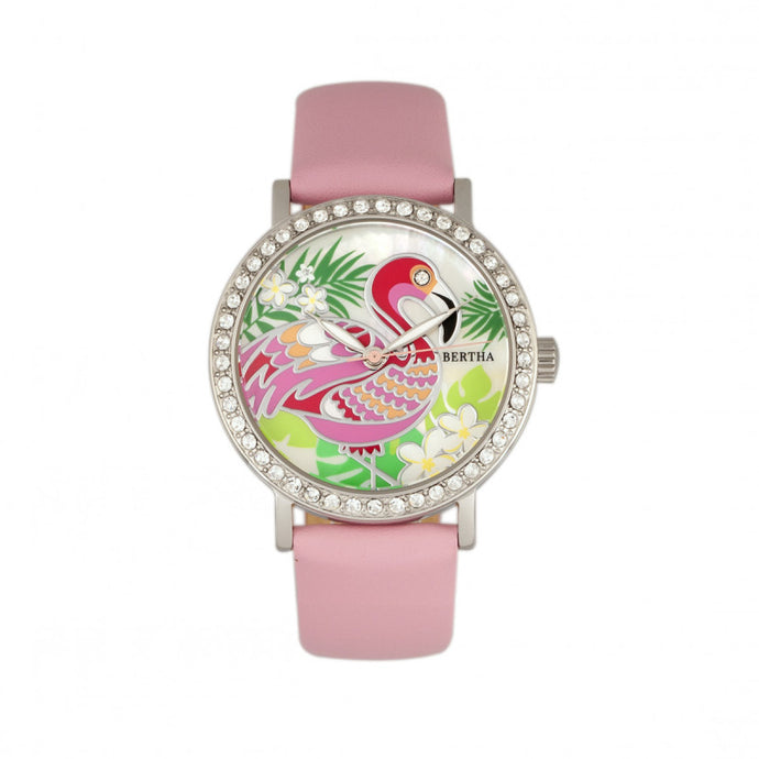 Bertha Luna Mother-Of-Pearl Leather-Band Watch - BTHBR7702