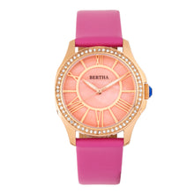 Load image into Gallery viewer, Bertha Donna Mother-of-Pearl Leather-Band Watch - Pink - BTHBR9805
