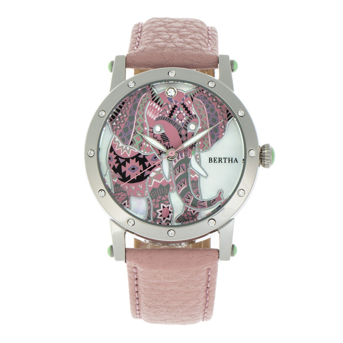 Bertha Betsy MOP Leather-Band Ladies Watch - BTHBR5702
