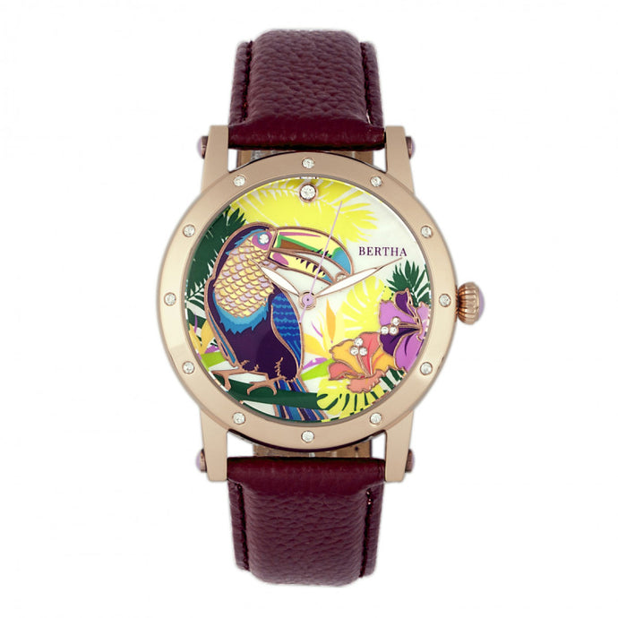 Bertha Gisele MOP Leather-Band Ladies Watch - BTHBR4404