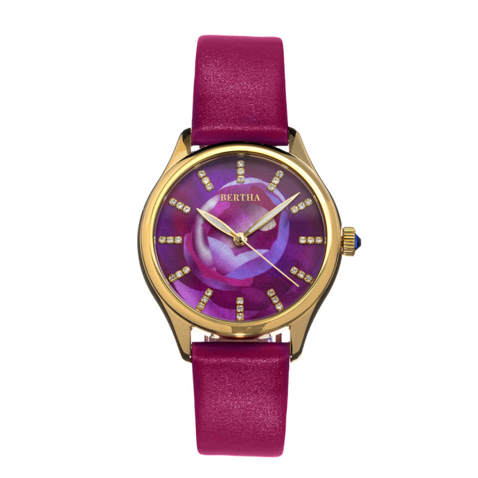 Bertha Georgiana Mother-Of-Pearl Leather-Band Watch - BTHBS1103