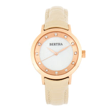 Load image into Gallery viewer, Bertha Cecelia Leather-Band Watch - Cream  - BTHBR7504
