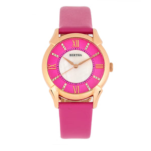 Bertha Ida Mother-of-Pearl Leather-Band Watch - Pink  - BTHBS1206