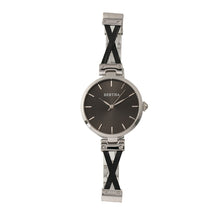 Load image into Gallery viewer, Bertha Amanda Criss-Cross Bracelet Watch - Silver/Black - BTHBR7602
