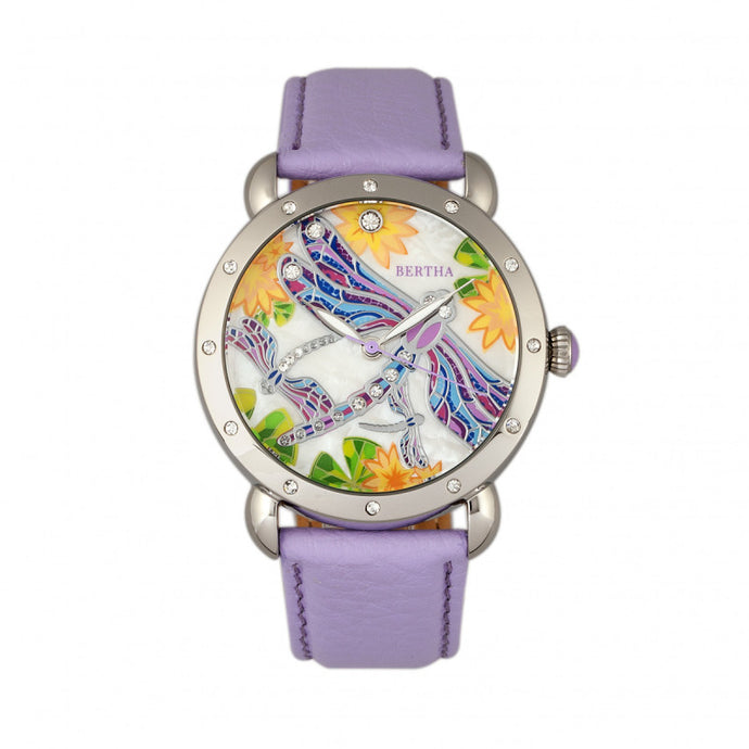 Bertha Jennifer MOP Leather-Band Ladies Watch - BTHBR5002