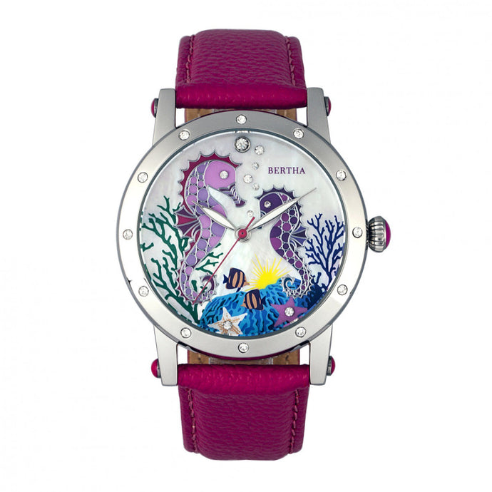 Bertha Morgan MOP Leather-Band Ladies Watch - BTHBR4201
