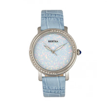 Load image into Gallery viewer, Bertha Courtney Opal Dial Leather-Band Watch - Powder Blue - BTHBR7902