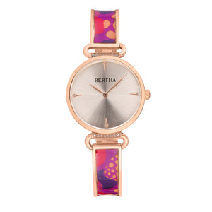 Bertha Katherine Enamel-Designed Bracelet Watch - Purple - BTHBS1305