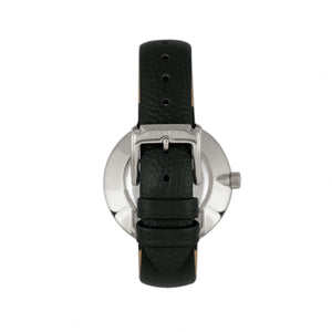 Bertha Frances Marble Dial Leather-Band Watch - Black - BTHBR6401