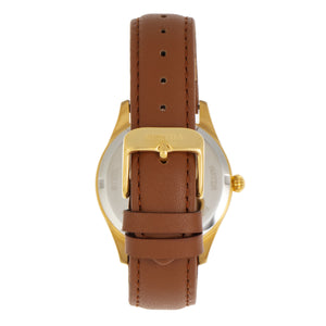 Bertha Dixie Floral Engraved Leather-Band Watch - Brown - BTHBR9903